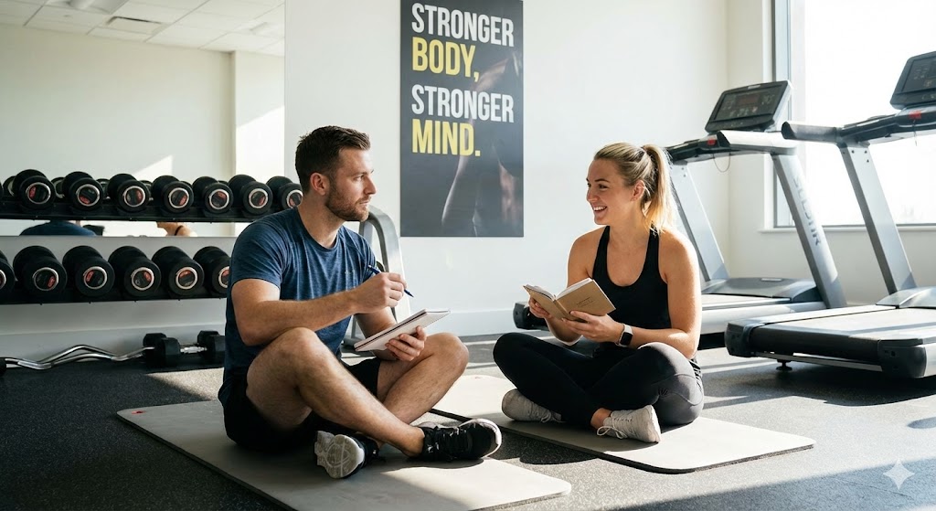 Man doing dumbbell workout